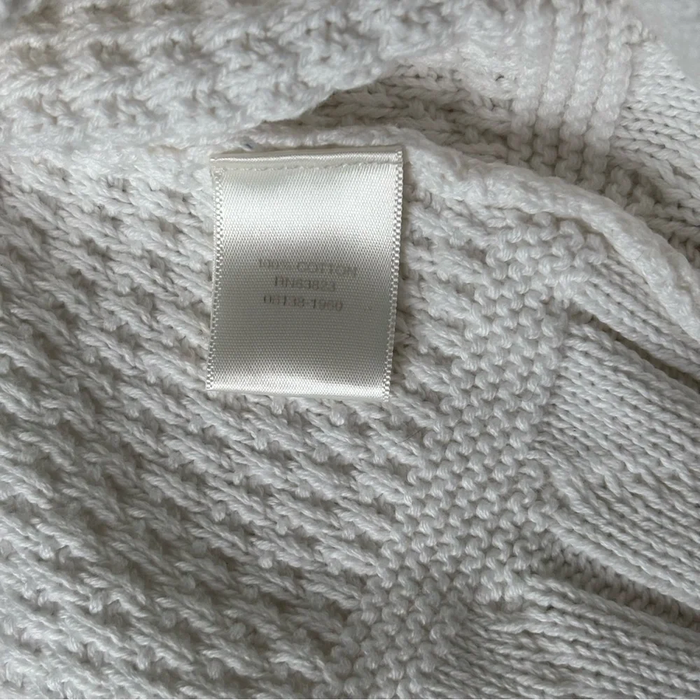Christopher & Banks White Cardigan with Cable Knit Design